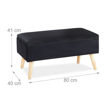 Velvet storage bench