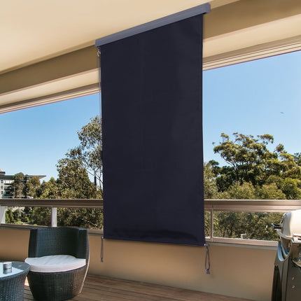 Balkonová markýza – polyester a hliník, 120x200cm, ochrana proti větru