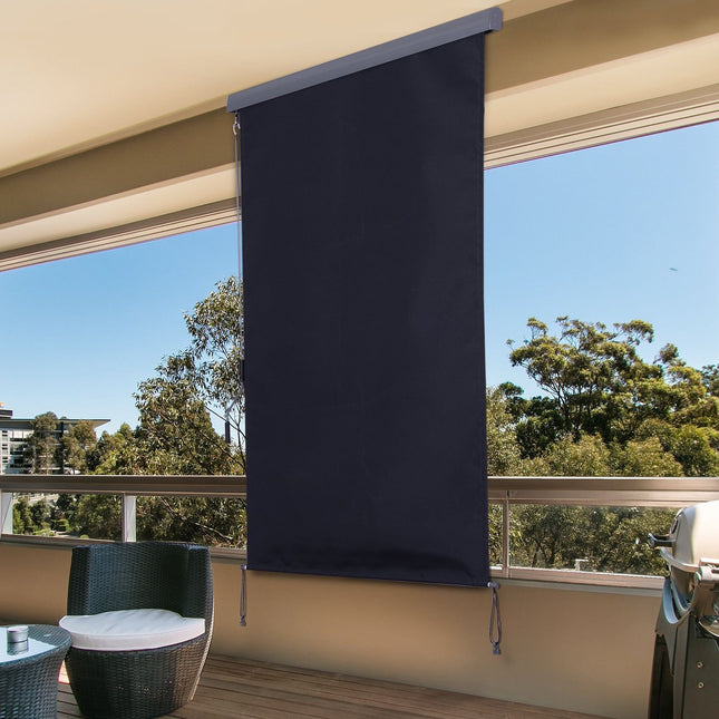 Balkonová markýza – polyester a hliník, 120x200cm, ochrana proti větru