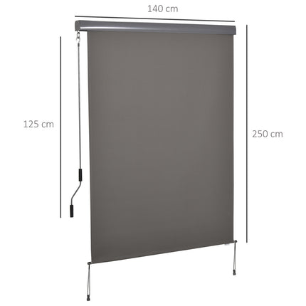 Balkonová markýza – ochrana proti větru a pohledům, šedá, 140x250 cm