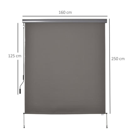 Balkonová markýza, zástěna proti větru a pohledům, šedá, 160x250cm