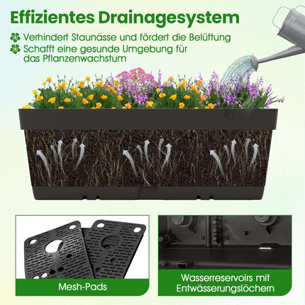 Sada vertikálních truhlíků s drenáží, 6 černých boxů