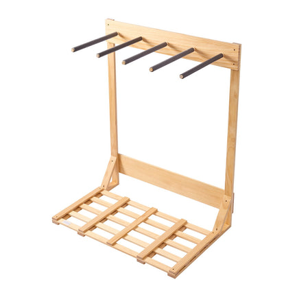 Vertical Surfboard Rack, 4-Tier Freestanding Pine Wood