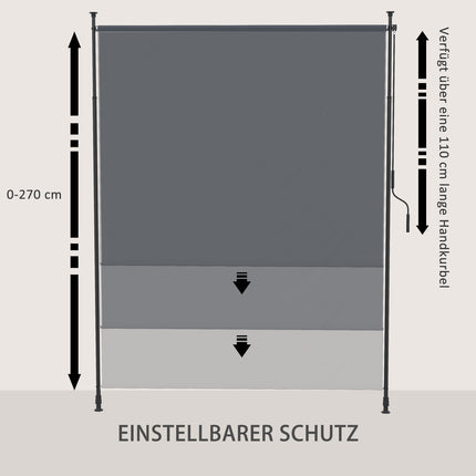 Vertical Awning 200x292 cm, Adjustable Gray Aluminium