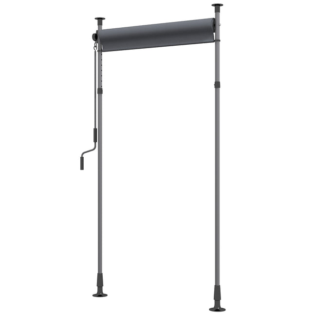 Tmavě šedá balkonová markýza odolná počasí – 150x220-310cm