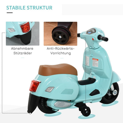 Elektrický skútr Vespa pro děti, 18-36 měsíců, zelená