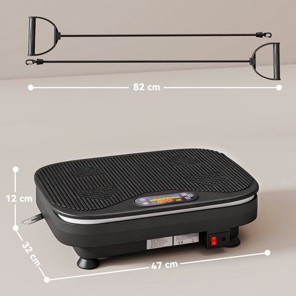 Vibrační plošina pro fitness, Bluetooth, 99 rychlostí, černá