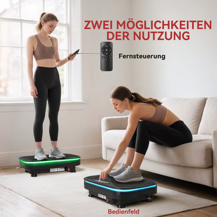 Vibrační plošina pro fitness, Bluetooth, 99 rychlostí, černá