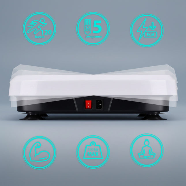 Vibrační plošina s odporovými gumami, Bluetooth, 5 programů
