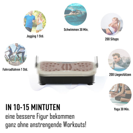 Vibrační plošina fitness trenér s LED displejem a gumou