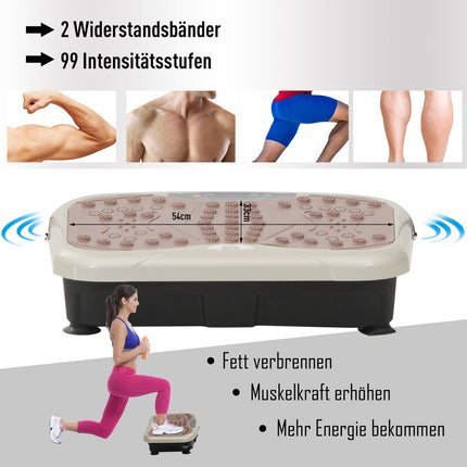 Vibrační plošina fitness trenér s LED displejem a gumou
