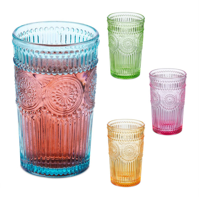 Vintage-Trinkgläser, 4er-Set – Elegantes Design