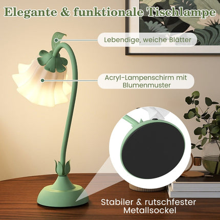 Vintage noční lampa se stínidlem ve tvaru konvalinky