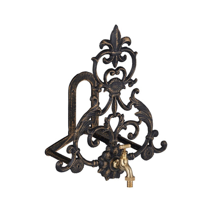 Vintage hose holder with faucet