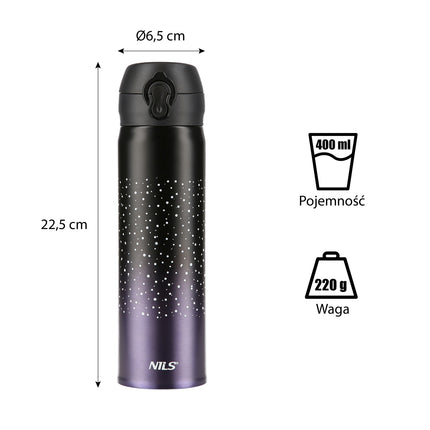 Fialový termohrnek, izolovaný, nepropustný, 11 oz