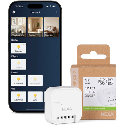 WBR-01 chytrý vestavný přijímač zap/vyp 1800W systém Nexa 2 WiFi/433
