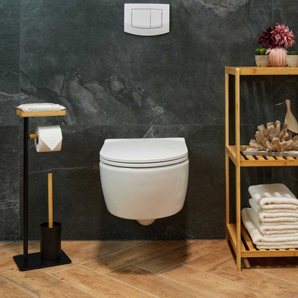 WC stojan z bambusu a železa
