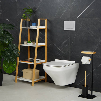 WC stojan z bambusu a železa