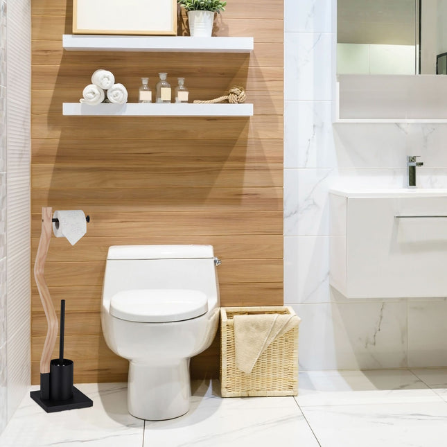 WC stojan ocel a dřevěný vzhled