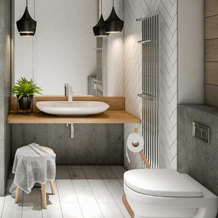 WC stojan ocel a vzhled dřeva