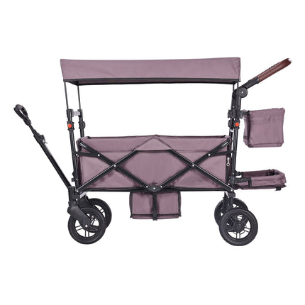 Wagon Stroller for 2 Kids, Push-Pull, Canopy, Brakes