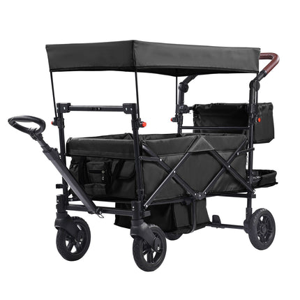 Wagon Stroller for 2 Kids – Push-Pull, Foldable, Canopy