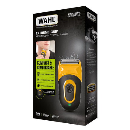 Wahl Extreme Grip Rechargeable Shaver with Flexible Head, Travel Lock