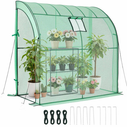Walk-In Greenhouse 198 x 100 x 200 cm, PE Cover, 3-Tier Shelf