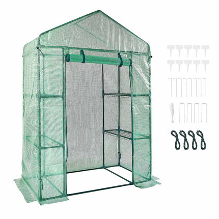 Walk-In Greenhouse 4.6 x 2.4 x 6.7 ft With Shelves