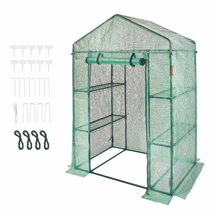 Walk-In Greenhouse 4.6 x 2.4 x 6.7 ft With Shelves