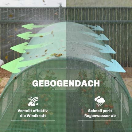 Walk-In Polytunnel Greenhouse, 2x3m, PE Cover, Steel Frame