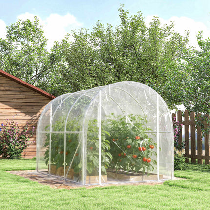 Walk-In Polytunnel Greenhouse, Steel Frame, UV PE Cover