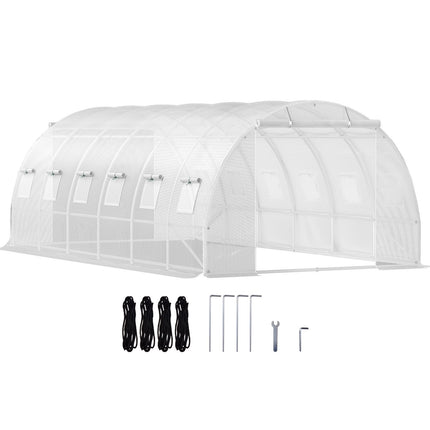 Walk-In Tunnel Greenhouse 20x10x7 ft, 2 Doors, 12 Windows