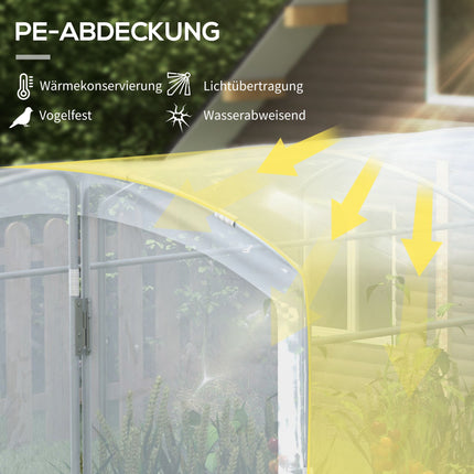 Walk-In Tunnel Greenhouse, Transparent Cover, 3x2x2m