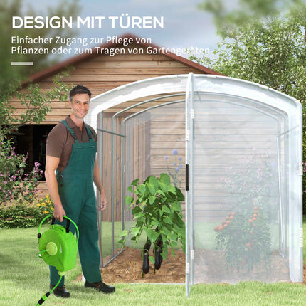 Walk-In Tunnel Greenhouse, Transparent Cover, 3x2x2m