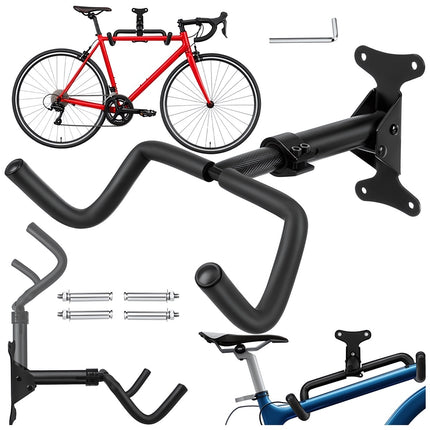 Wall Bike Hanger 30 kg for 24-29 Inch Bikes, Foldable, Adjustable, Black