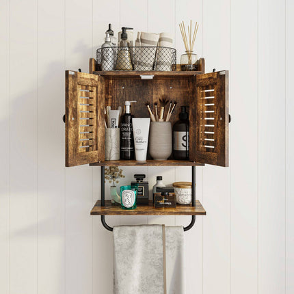 Wall Cabinet with Towel Rail and Hooks