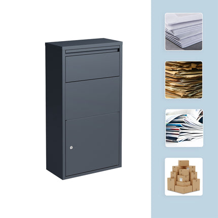Wand- & Bodenbriefkasten, abschließbares Stahldesign