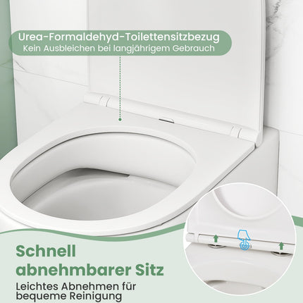 Závěsné WC, dvojité splachování, sedátko se softclose, bílá