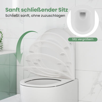 Závěsné WC, dvojité splachování, sedátko se softclose, bílá
