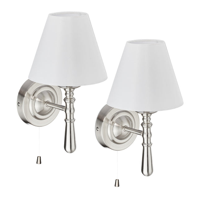 Wall Lamps, 2-Pack, Fabric Shades, Indoor Use
