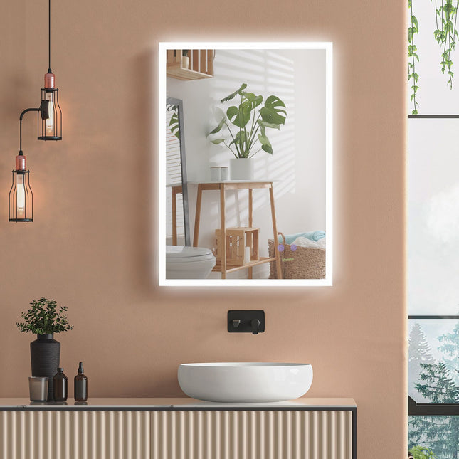 LED koupelnové zrcadlo - proti zamlžení, voděodolné IP44, hliník