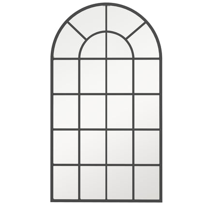 Black metal frame wall mirror, 110 x 62 cm, versatile hanging mirror