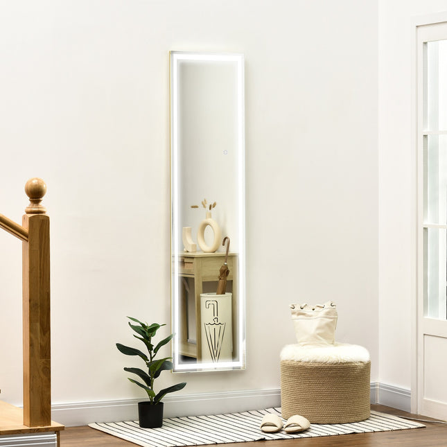 LED wall mirror and full-length mirror with aluminum frame