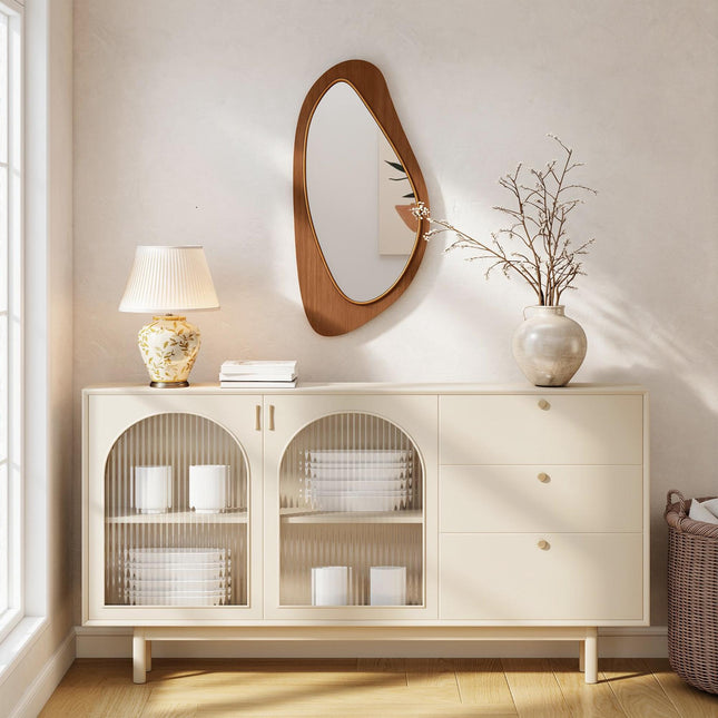 Wandspiegel met frame van grenenfineer, 91,5 x 45 cm