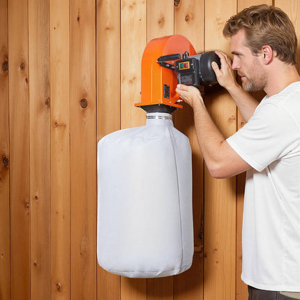 Wall-Mount Dust Collector, 1 HP 560 CFM, 2.5 Micron