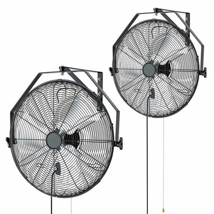 Wall Mount Fan 20 Inch, 3-Speed, Adjustable, 2-Pack