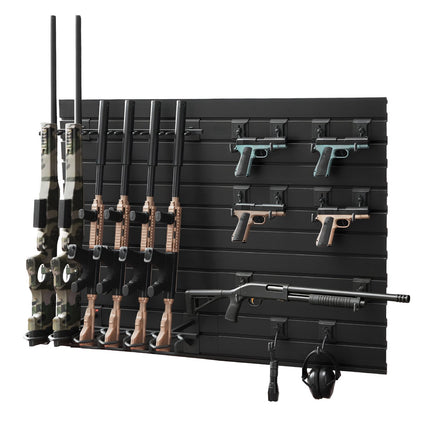 Wall-Mount Gun Rack, Steel, Holds 6 Rifles 6 Pistols