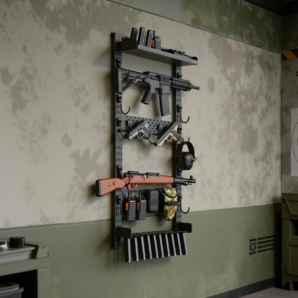Wall-Mount Gun Rack for 5 Rifles, Steel, MOLLE Panel