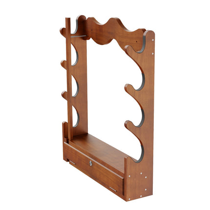 Wall-Mount Wood Gun Rack, Holds 4 Rifles, Padded